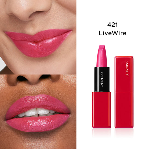 SHISEIDO Techno Satin Gel Lipstick, 421 Live Wire, 3.3g
