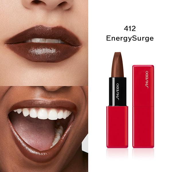 SHISEIDO Techno Satin Gel Lipstick, 412 Energy Surge, 3.3g