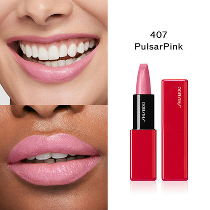 SHISEIDO Techno Satin Gel Lipstick, 407 Pulsar Pink, 3.3g