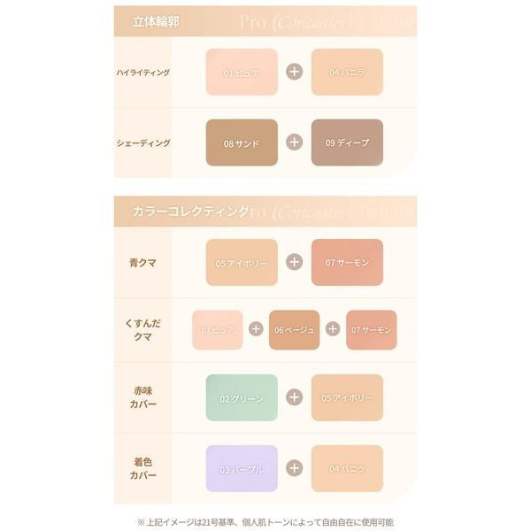 dasique Pro Concealer Palette, 01COVER, 9g