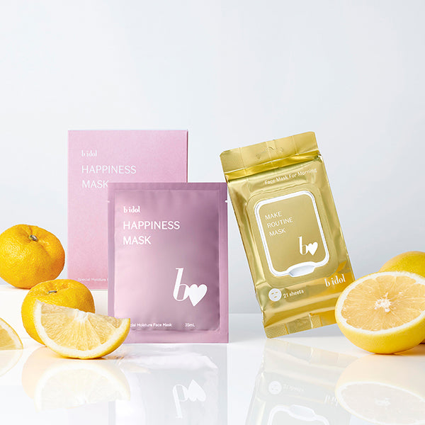 b idol Makeup Routine Mask R, 21 sheets, Grapefruit scent