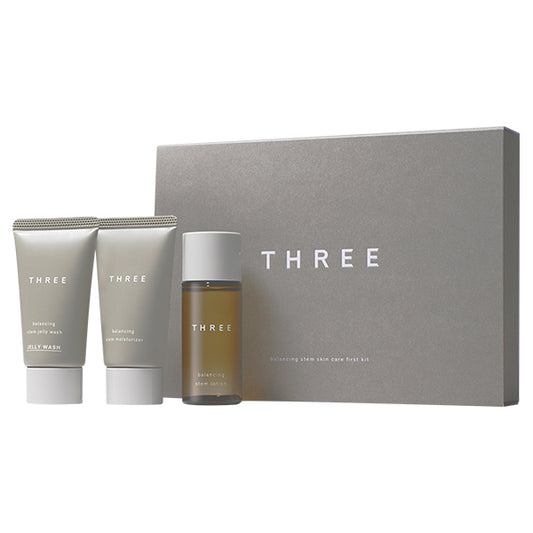 THREE Balancing Stem Skin Care First Kit, 22g,28ml,22ml