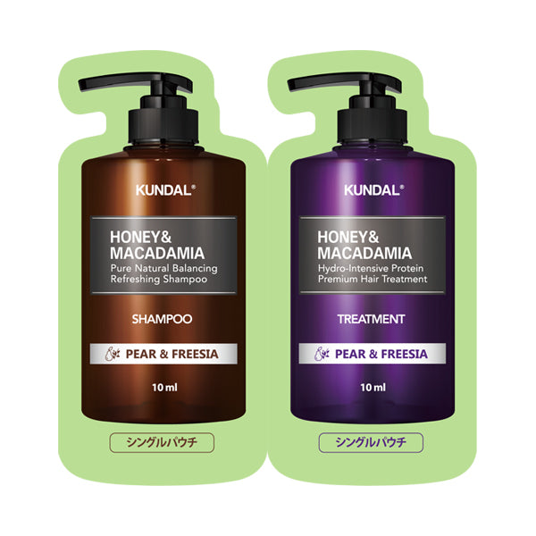 KUNDAL H&M Shampoo & Treatment Pouch, 10ml + 10ml (Pear & Freesia)