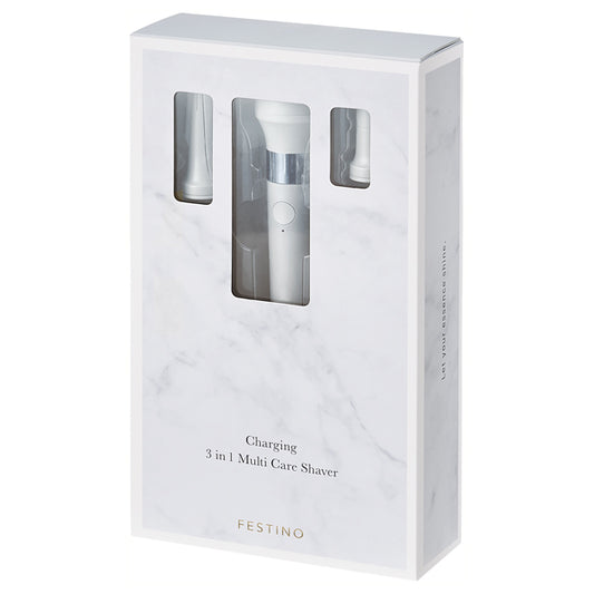 FESTINO Rechargeable 3-in-1 Multi Care Shaver (White)