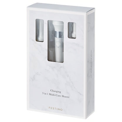 FESTINO Rechargeable 3-in-1 Multi Care Shaver (White)