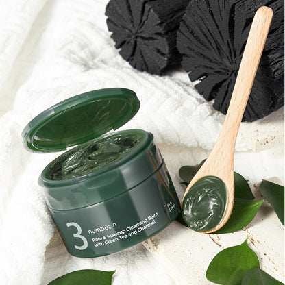numbuzin No. 3 Green Tea Charcoal Pore Pack Cleansing Balm, 85g