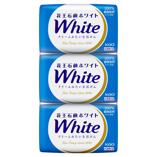 Kao White Soap, Bath Size, 130g x 3, White Floral Scent