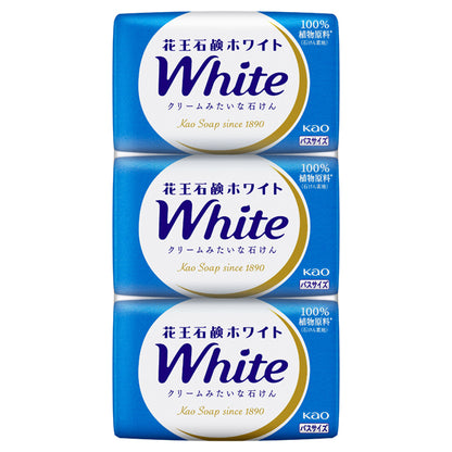 Kao White Soap, Bath Size, 130g x 3, White Floral Scent