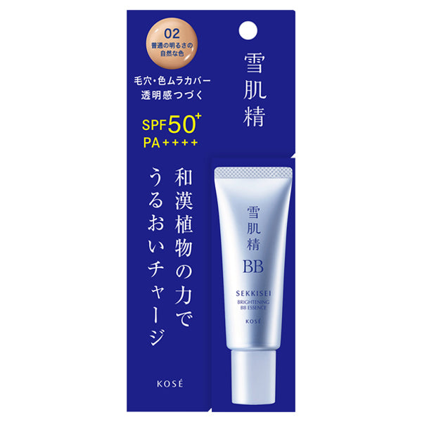 Sekkisei Bright BB Essence, SPF50+ PA++++, 02 Normal brightness natural color, 30g