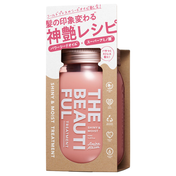 Amino Mason Shiny & Moist Hair Treatment, 475ml, Geranium & Rose Scent