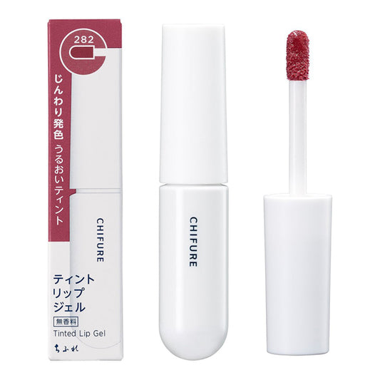 Chifure Tint Lip Gel, 282 Rose, w18×h85×d18.5(mm), Smooth and rich, Fragrance-free