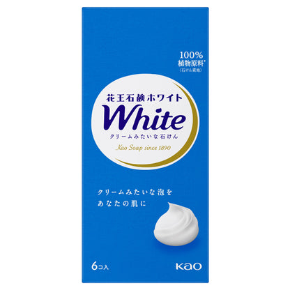 Kao White Soap Regular Size, 6 Pieces
