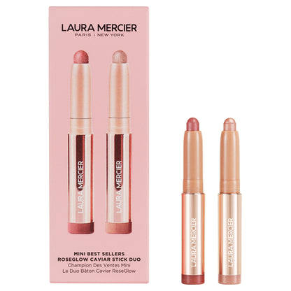 Laura Mercier Mini Bestsellers Rose Glow Caviar Stick Duo, 1g x 2 colors