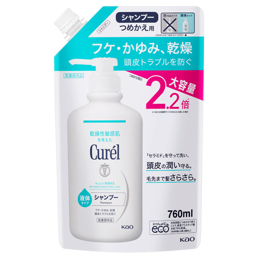 Curel Shampoo, Refill, 760ml