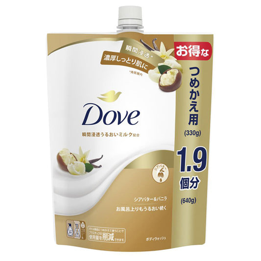 Dove Body Wash Shea Butter & Vanilla Refill, 640g