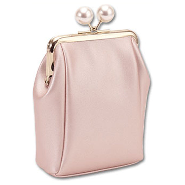 Mary Quant Emboss Daisy Pearl Gamaguchi Multi Pouch (Pearl Pink)
