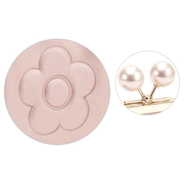 Mary Quant Embossed Daisy Pearl Multi-purpose Pouch, Pearl Pink, H13.5×W12×D5cm