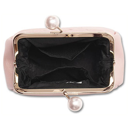 Mary Quant Embossed Daisy Pearl Flap Pouch, Pearl Pink, H11×W17×D8.5cm