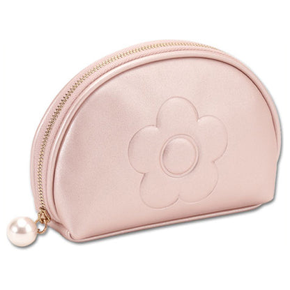 Mary Quant Emboss Daisy Pearl Round Pouch (Pearl Pink)