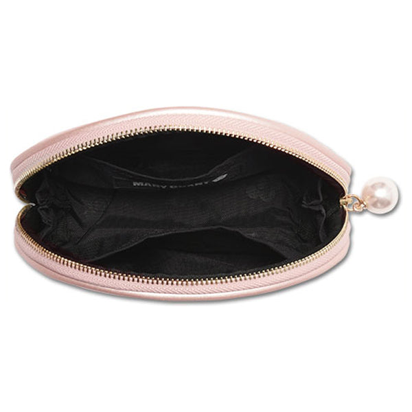 Mary Quant Emboss Daisy Pearl Round Pouch (Pearl Pink)
