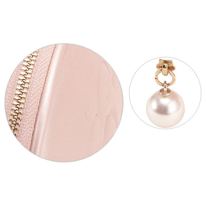 Mary Quant Emboss Daisy Pearl Round Pouch (Pearl Pink)
