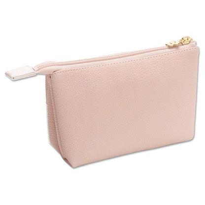 Mary Quant Shrink Daisy Patch 3 Pocket Pouch, Pink, H11.5 x W17.5 x D6.5cm
