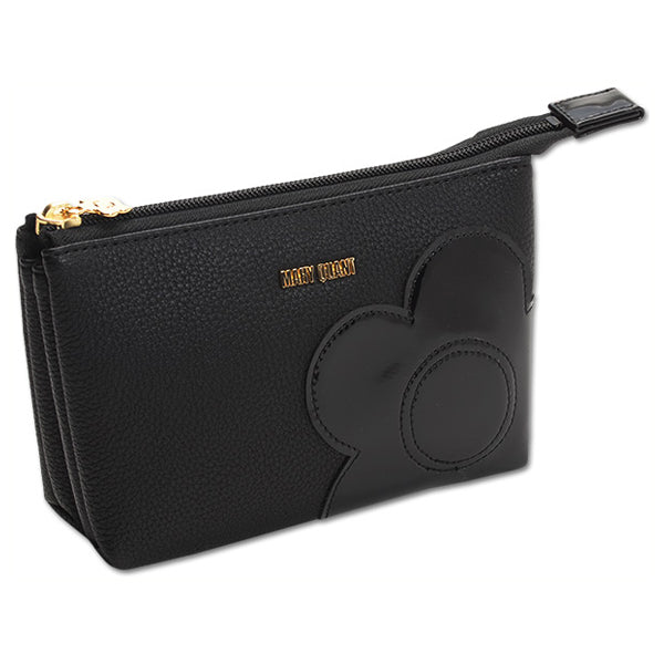Mary Quant Shrink Daisy Patch 3-Pocket Pouch (Black)
