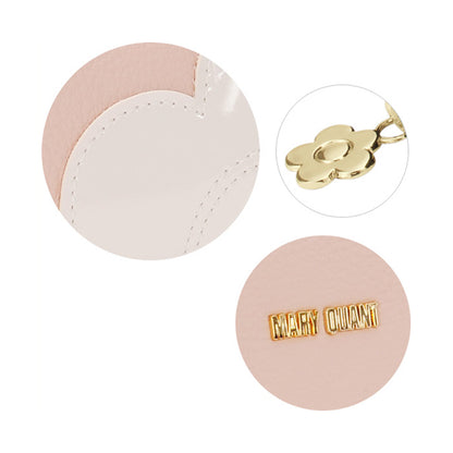 Mary Quant Shrink Daisy Patch Round Pouch L, Pink, H13 x W18 x D6cm