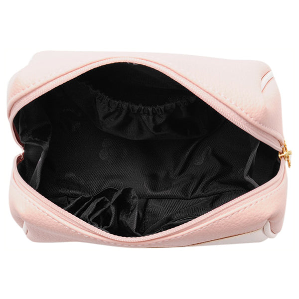 Mary Quant Shrink Daisy Patch Oval Pouch, Pink, H10 x W15 x D8cm