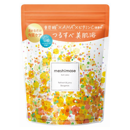 meshimase Bath Tablets, 3 servings (6 tablets), Refreshing and juicy bergamot scent