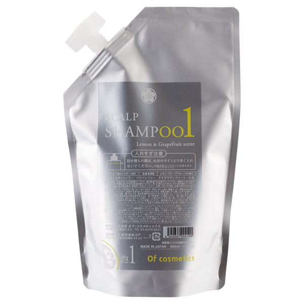 Of cosmetics Scalp Foam Shampoo 001 Refill (Lemon and Grapefruit), 500ml