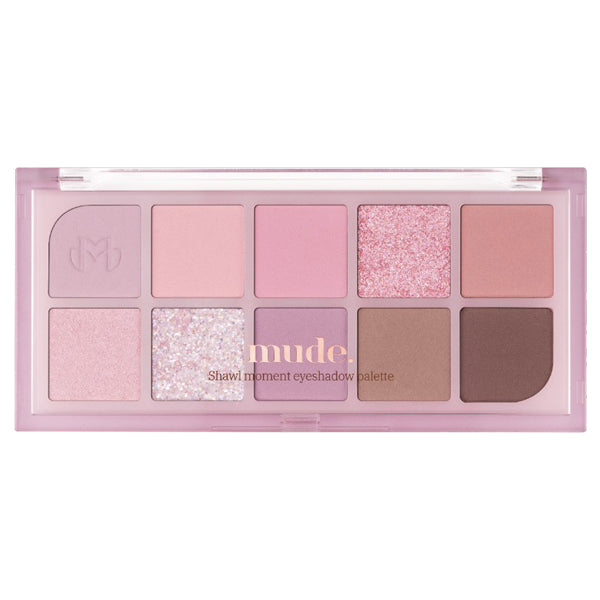 mude Shawl Moment Eyeshadow Palette, 04 Lilac Moment, 7g x 10 types