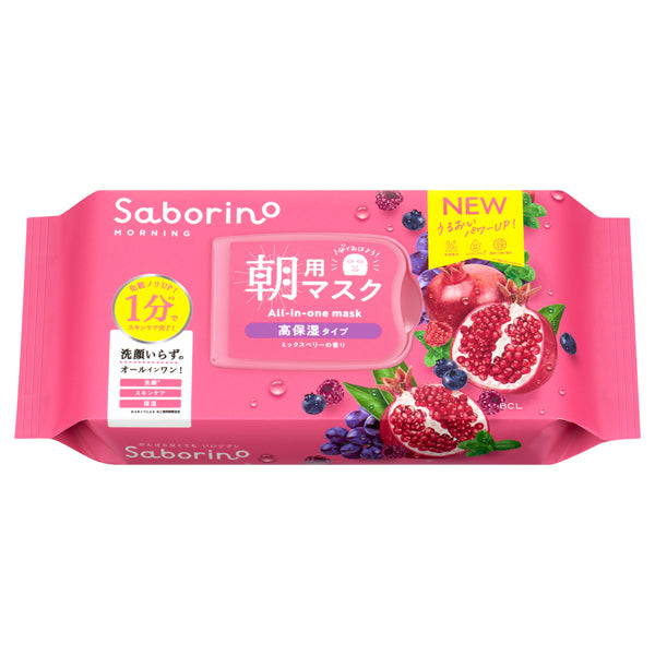 Saborino Morning Mask High Moisture Type N (Mixed Berry), 30 Sheets