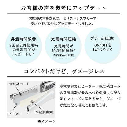 ReFa Finger Iron ST, White, Approx. 191 x 37 x 29mm (excluding cap)