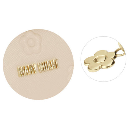 Mary Quant Simple embossed daisy mini pouch, Beige, H10.5×W14×D5cm