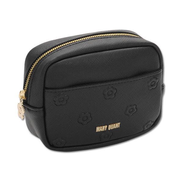 Mary Quant Simple Emboss Daisy Mini Pouch (Black)