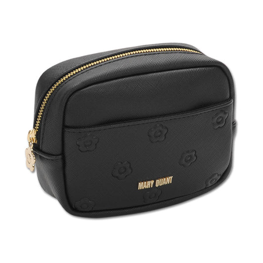 Mary Quant Simple Emboss Daisy Mini Pouch (Black)