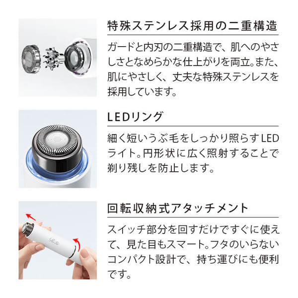 ReFa Skim Shaver Head, 2 pieces, Approx. 20 x 20 x 7 mm (approx. 2.5 g each)