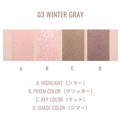 Ririmew In the Mirror Eye Palette, 03 Winter Gray, 8g