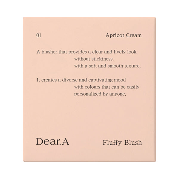 Dear.A Fluffy Blush, 01 Apricot Cream, 1.8g
