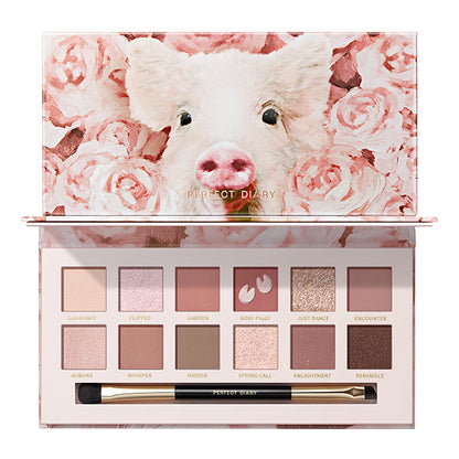 Perfect Diary 12-Color Animal Eyeshadow Palette (Rose Pink)