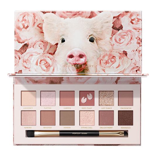 Perfect Diary 12-color animal eyeshadow palette, rose pink, 14.4g