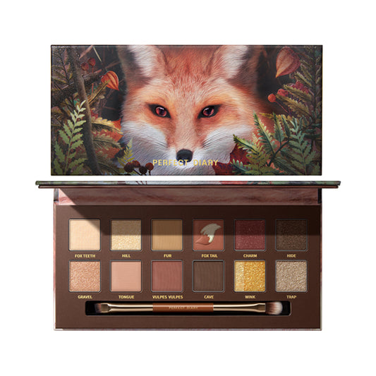 Perfect Diary Explorer 12 Color Animal Eyeshadow Palette, Red Fox, 14.4g