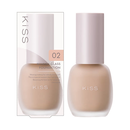 KiSS Milky Glass Foundation, SPF34 PA++, 02 Pink Beige, 30g