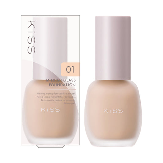 KiSS Milky Glass Foundation, SPF34 PA++, 01 Shell, 30g