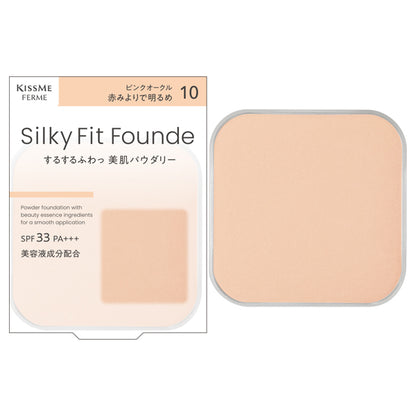 KISSME FERME Silky Fit Foundation, Refill, 10 Pink Ochre, 8.8g
