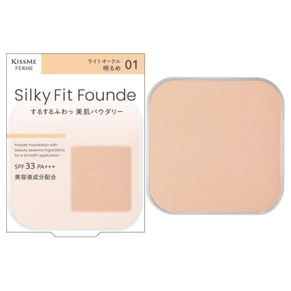 KISSME FERME Silky Fit Foundation, Refill, 01 Light Ochre, 8.8g