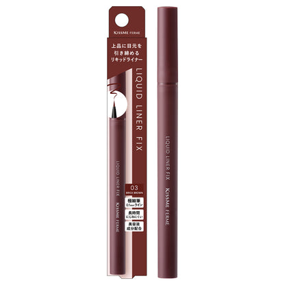 KISSME FERME Liquid Liner Fix, 03 Brick Brown, 0.40ml
