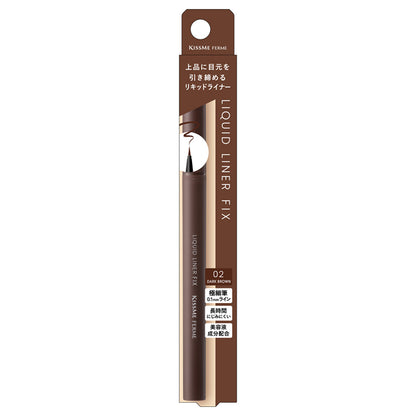 KISSME FERME Liquid Liner Fix, 02 Dark Brown, 0.40ml