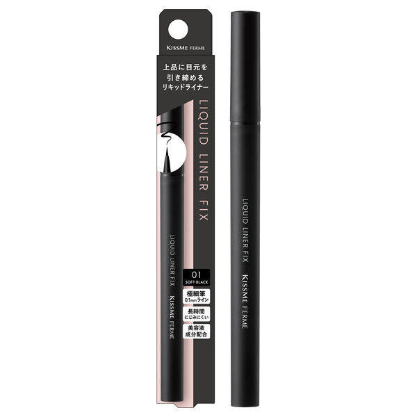KISSME FERME Liquid Liner Fix, 01 Soft Black, 0.40ml